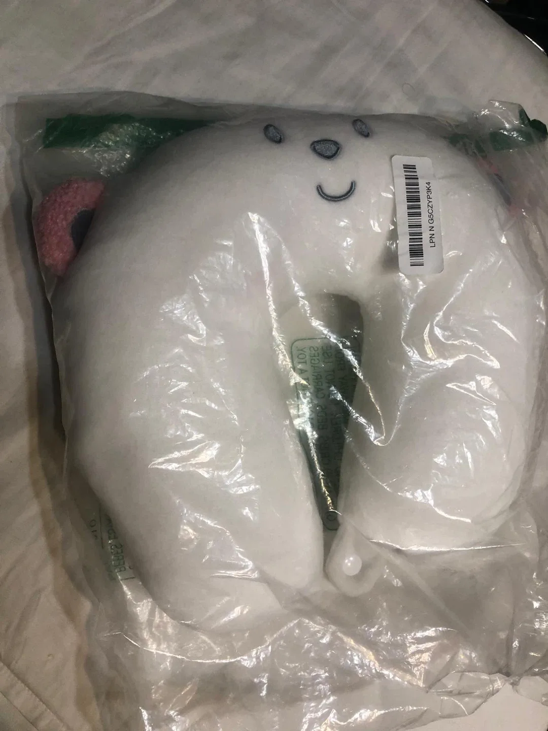 New White Bear Neck Pillow - Travel Comfort