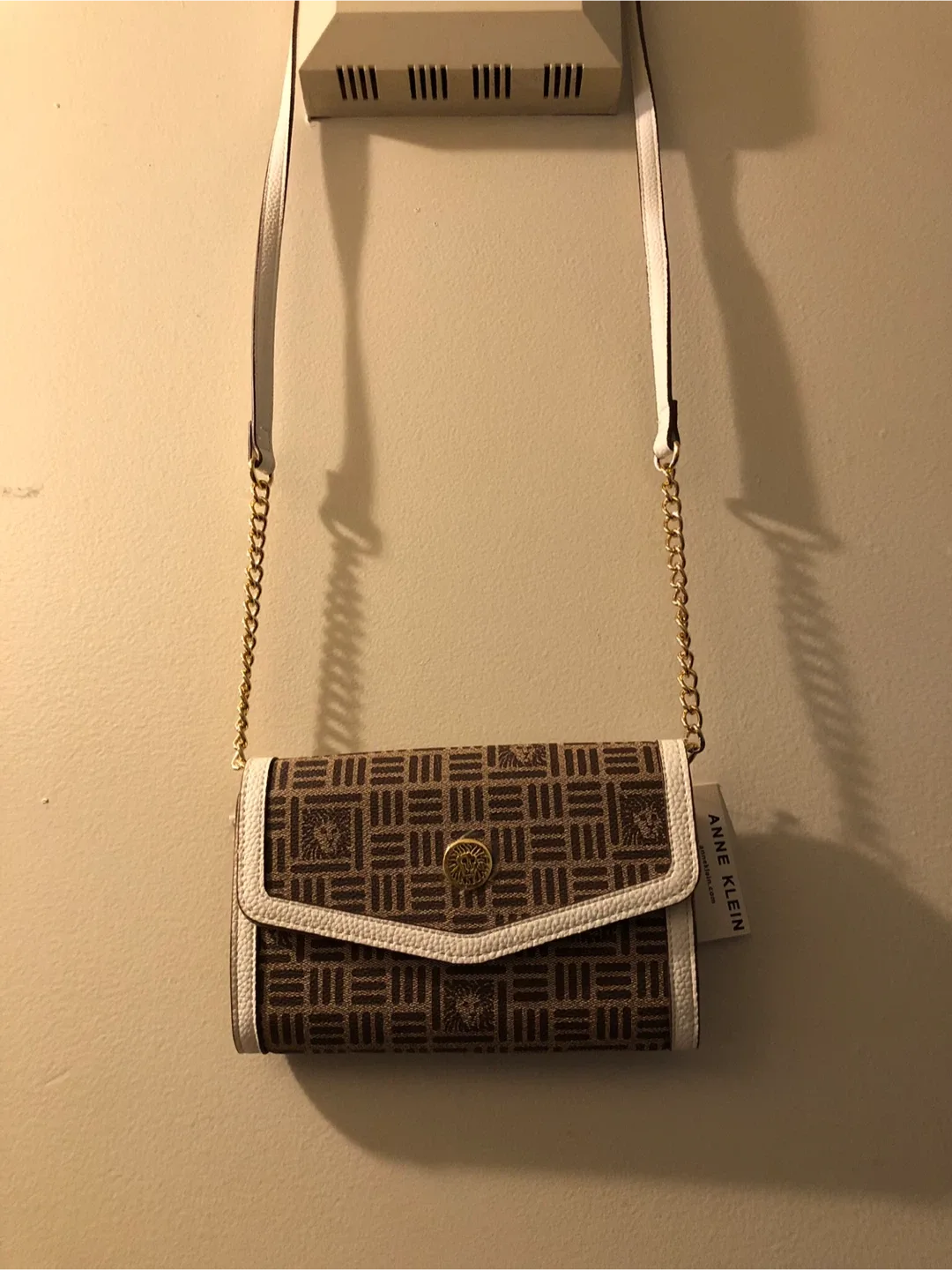 Anne Klein Logo Wallet on a Chain - Brown/White image indicator(7)