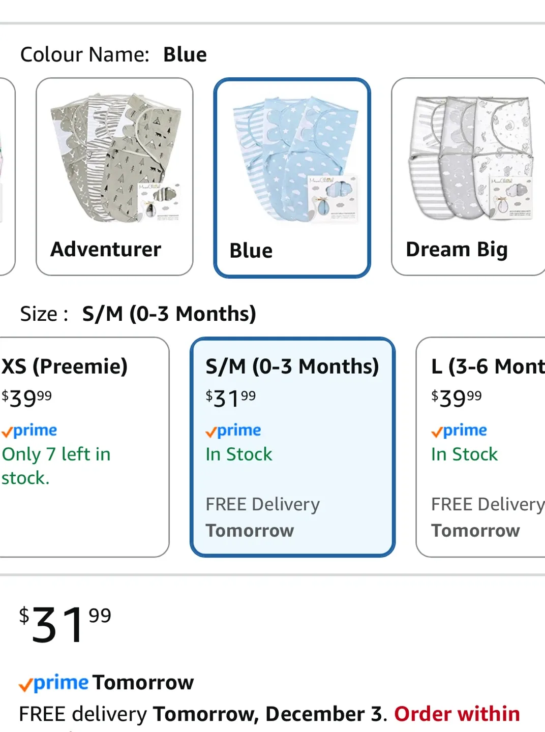 Mama Cheetah Baby Swaddle S/M (0-3 Months) - Blue image indicator(2)