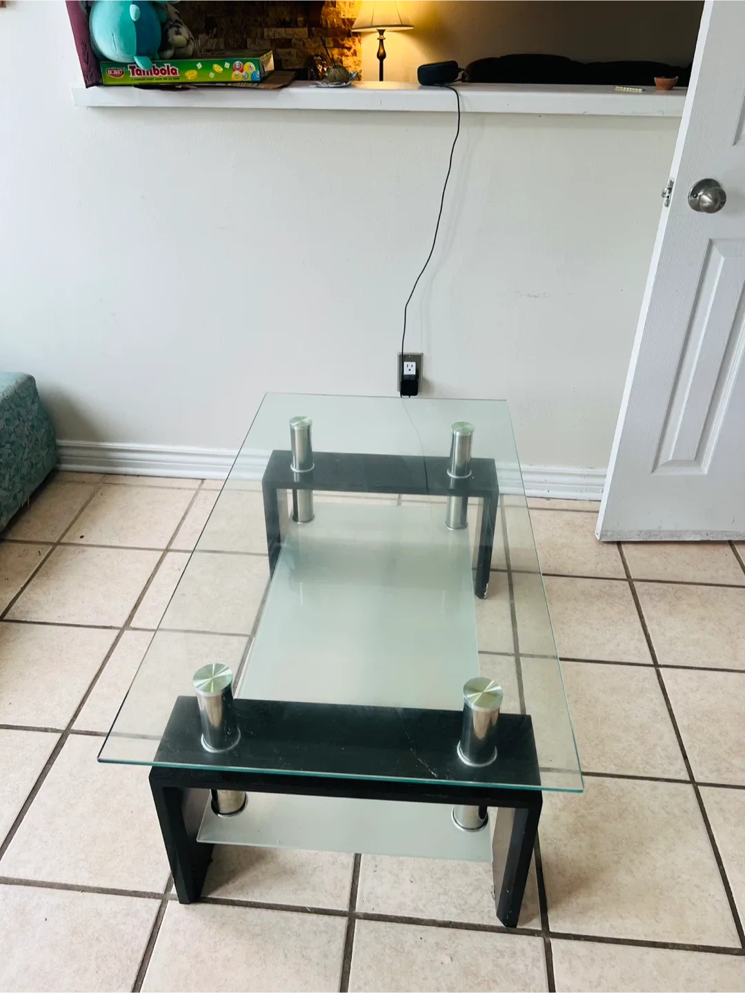 Glass & Black Coffee Table image indicator(4)