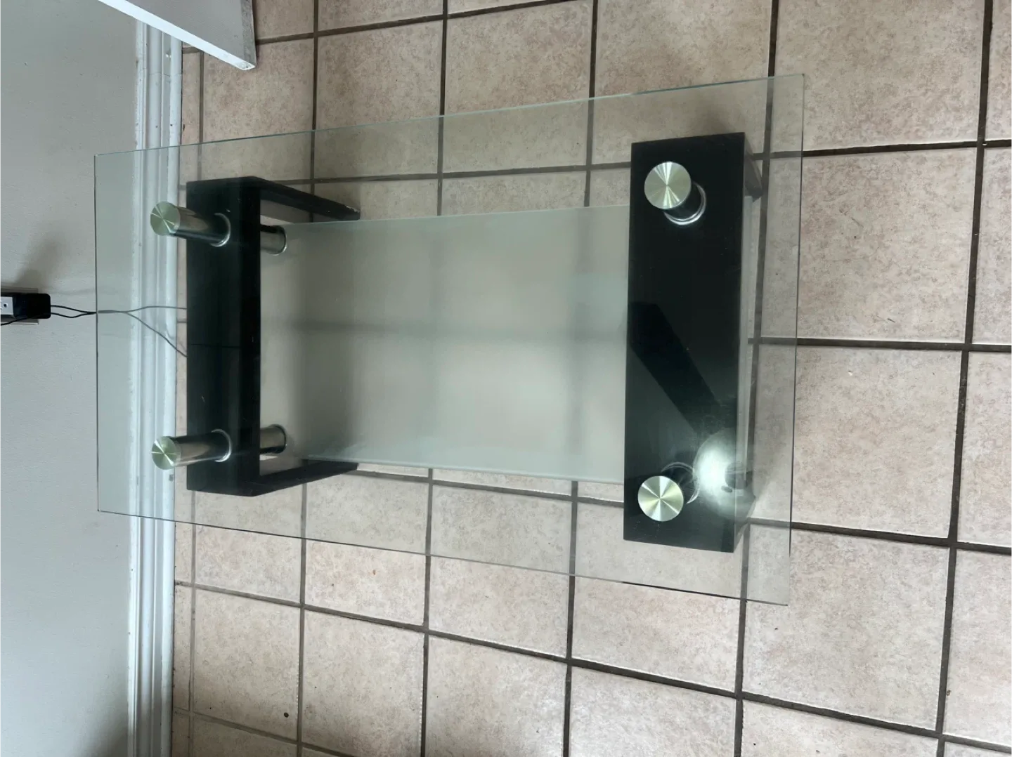 Glass & Black Coffee Table