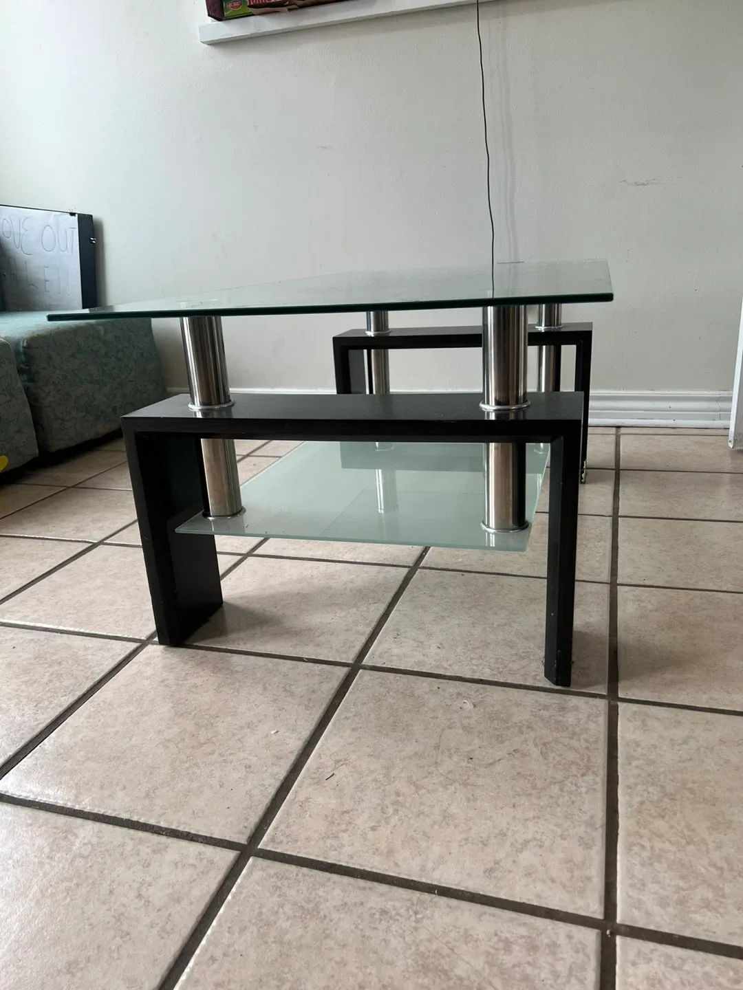 Glass & Black Coffee Table image indicator(2)