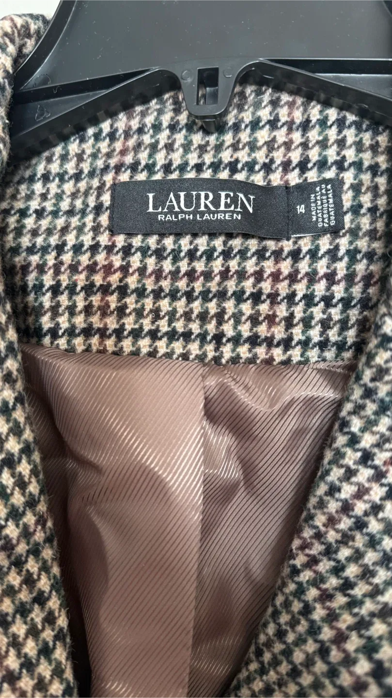 Ralph Lauren Houndstooth Coat - Size 14 image indicator(3)