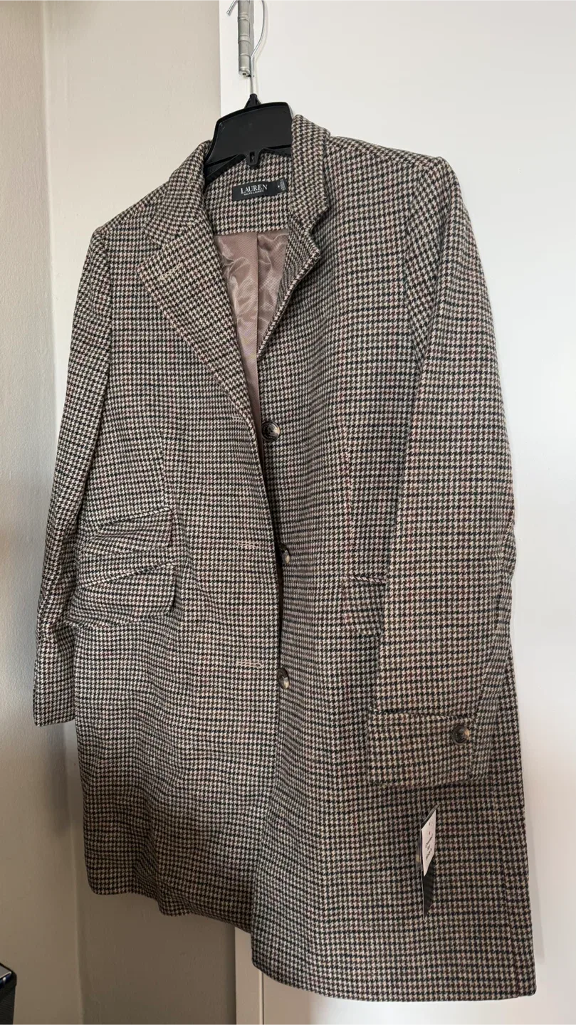 Ralph Lauren Houndstooth Coat - Size 14