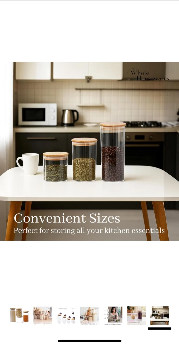 Glass Jars with Bamboo Lids - Set of 4 image indicator(7)