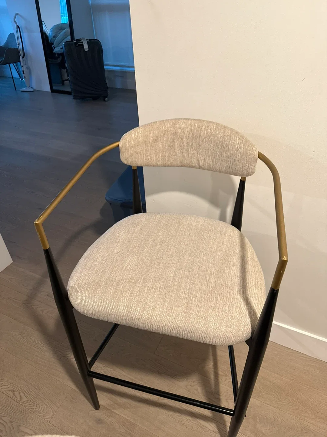 Stylish Bar Stool with Gold Accents image indicator(3)