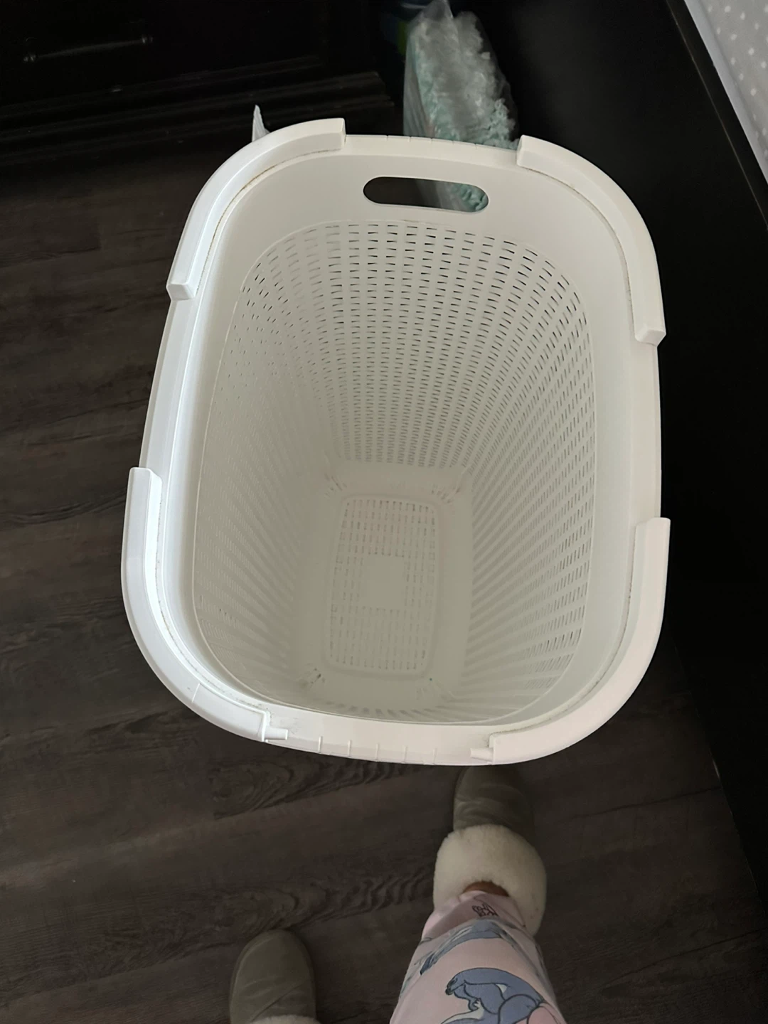 White Plastic Laundry Hamper - photo 2
