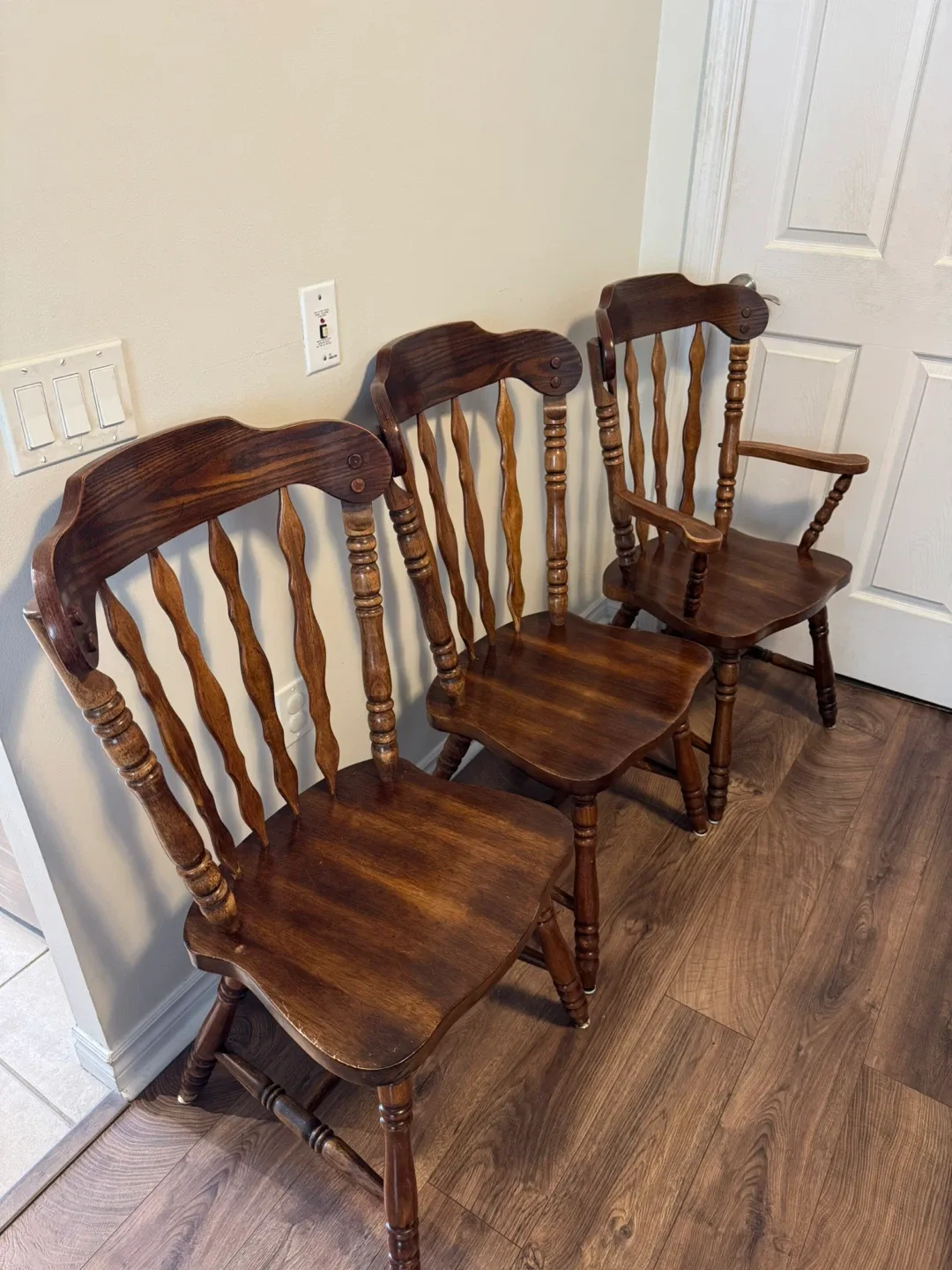 Solid Wood Dining Chairs - Set of 6 #Cleanout image indicator(2)