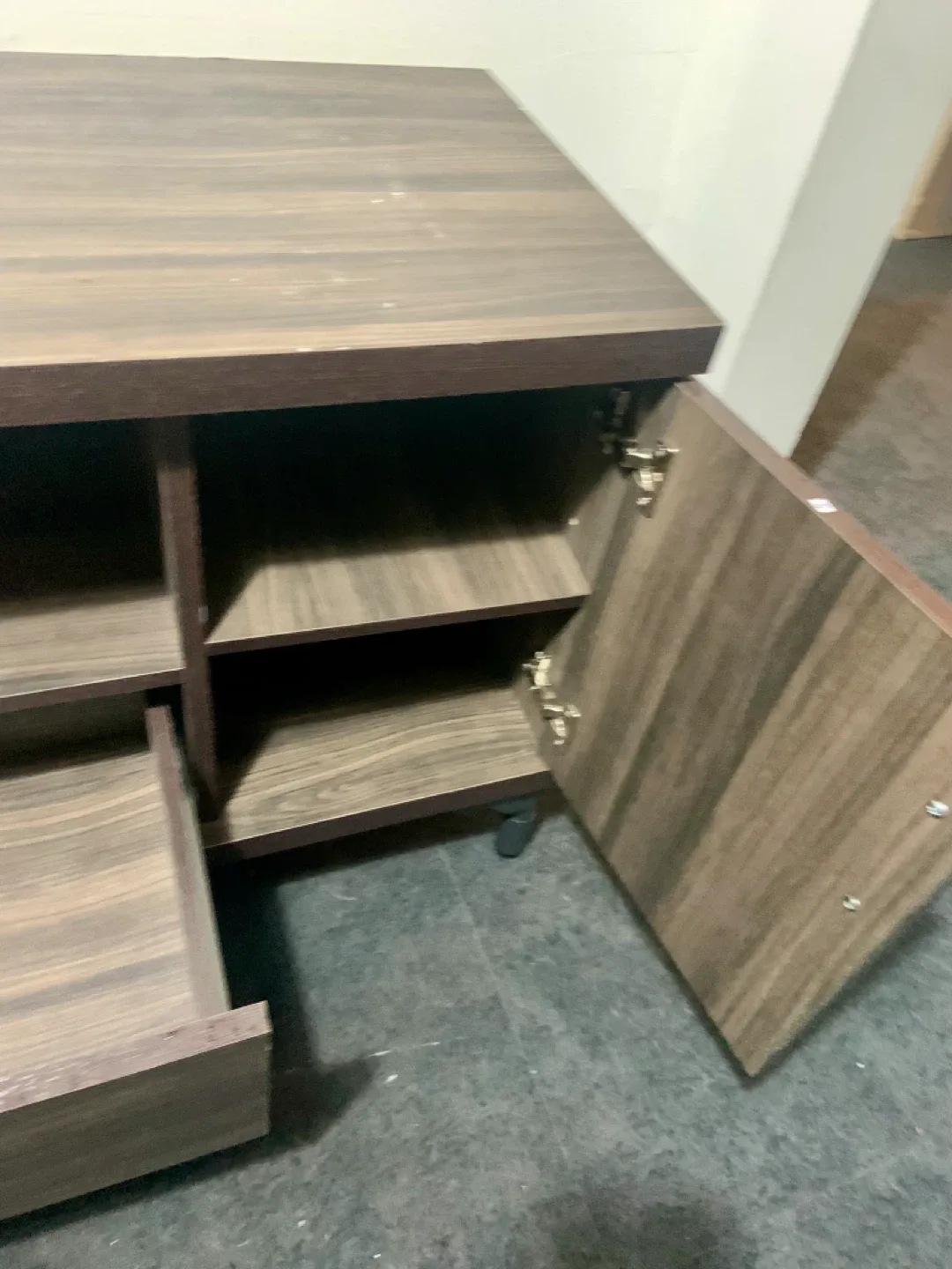 Brown Wood TV Stand Cabinet image indicator(3)