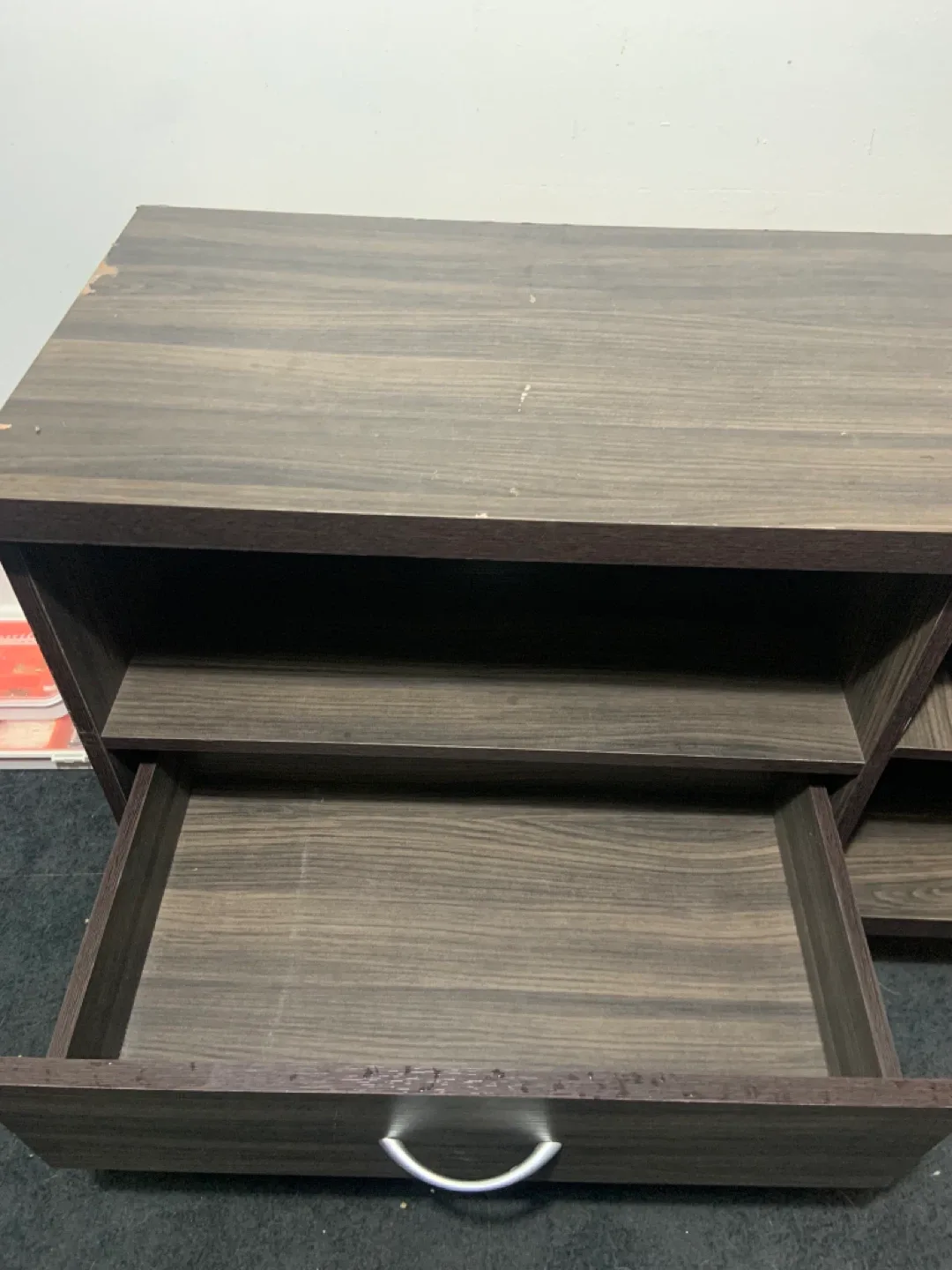 Brown Wood TV Stand Cabinet image indicator(2)