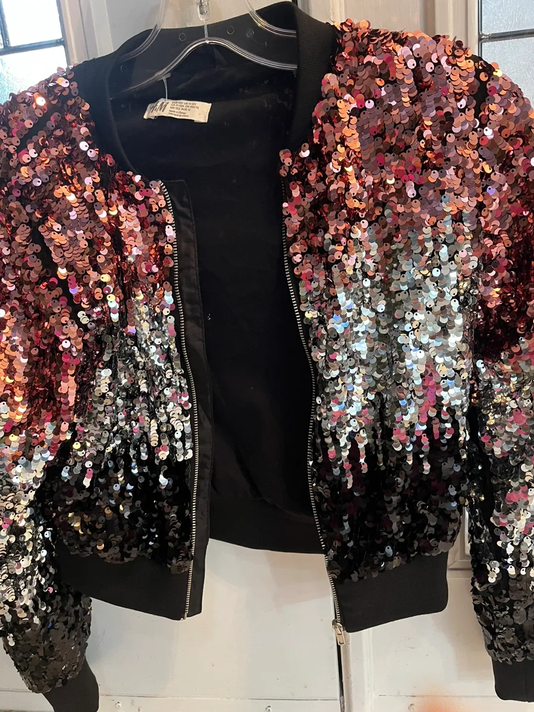 H&M Sequin Bomber Jacket Size 11-12