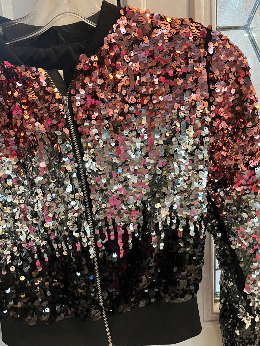 H&M Sequin Bomber Jacket Size 11-12 image indicator(6)