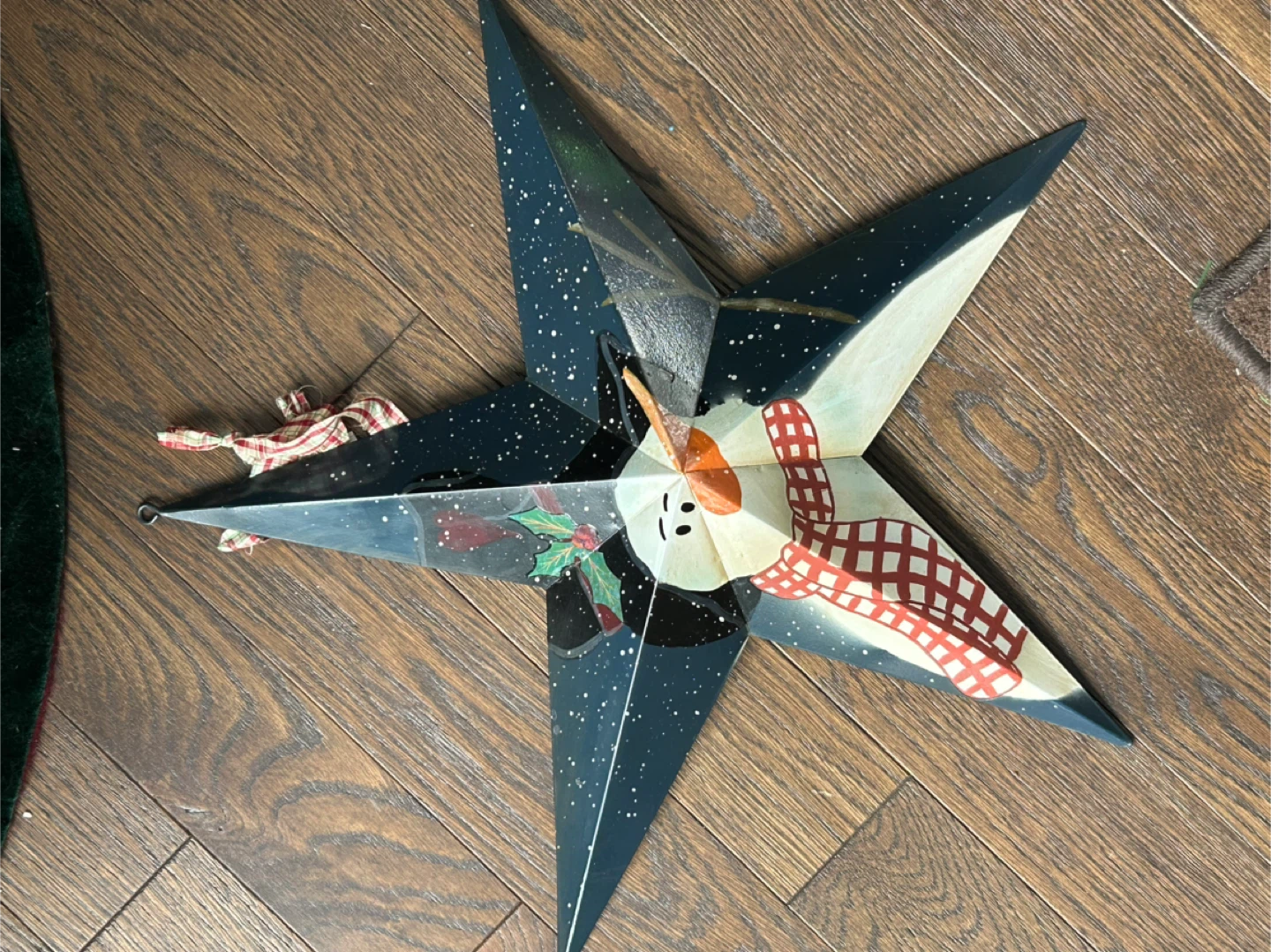 Decorative Star with Snowman Design - photo 2