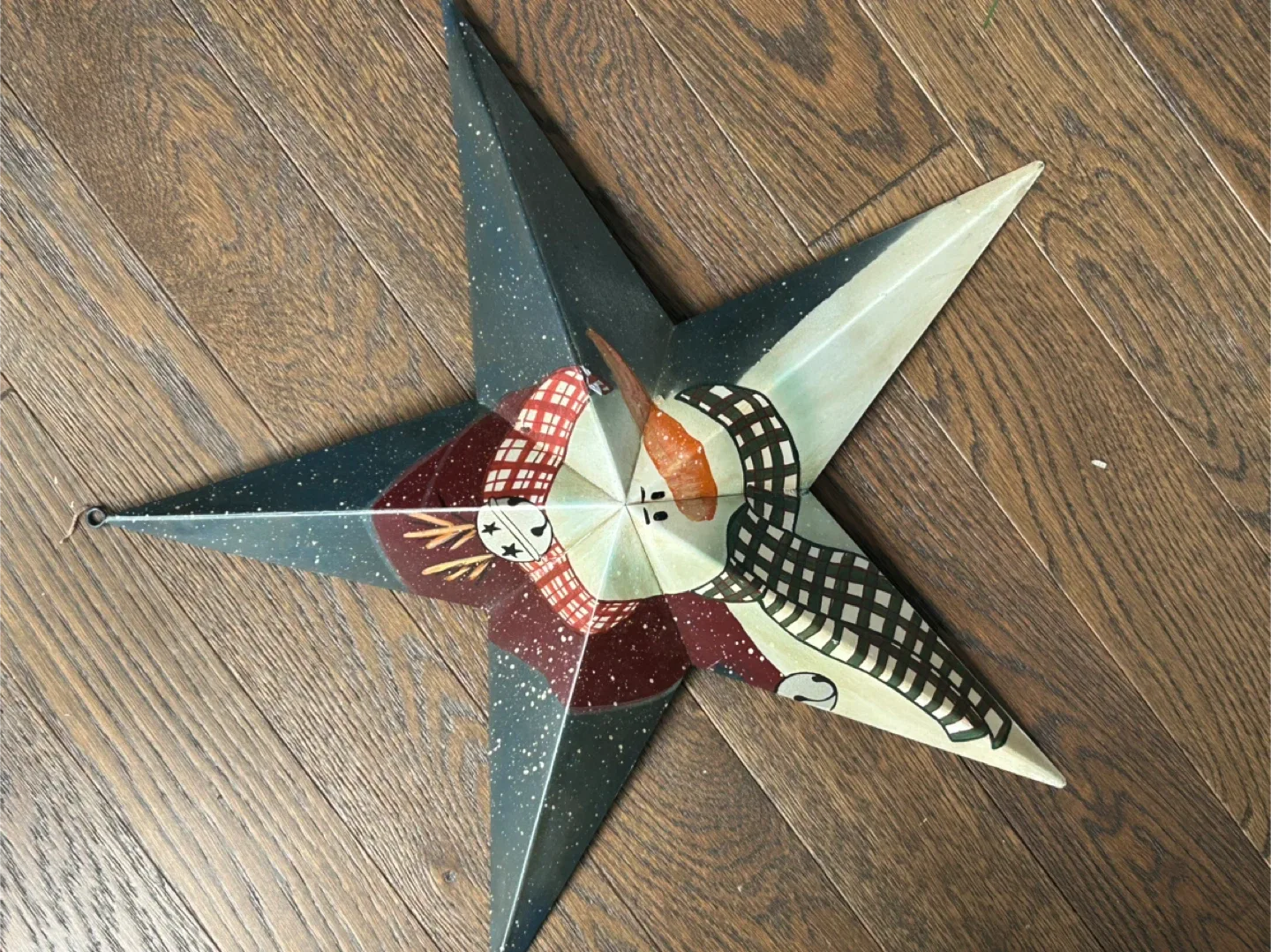 Decorative Star with Snowman Design