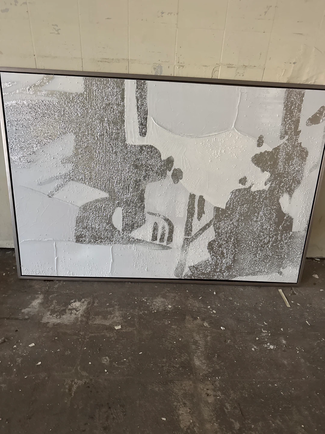 Abstract Silver & White Wall Art