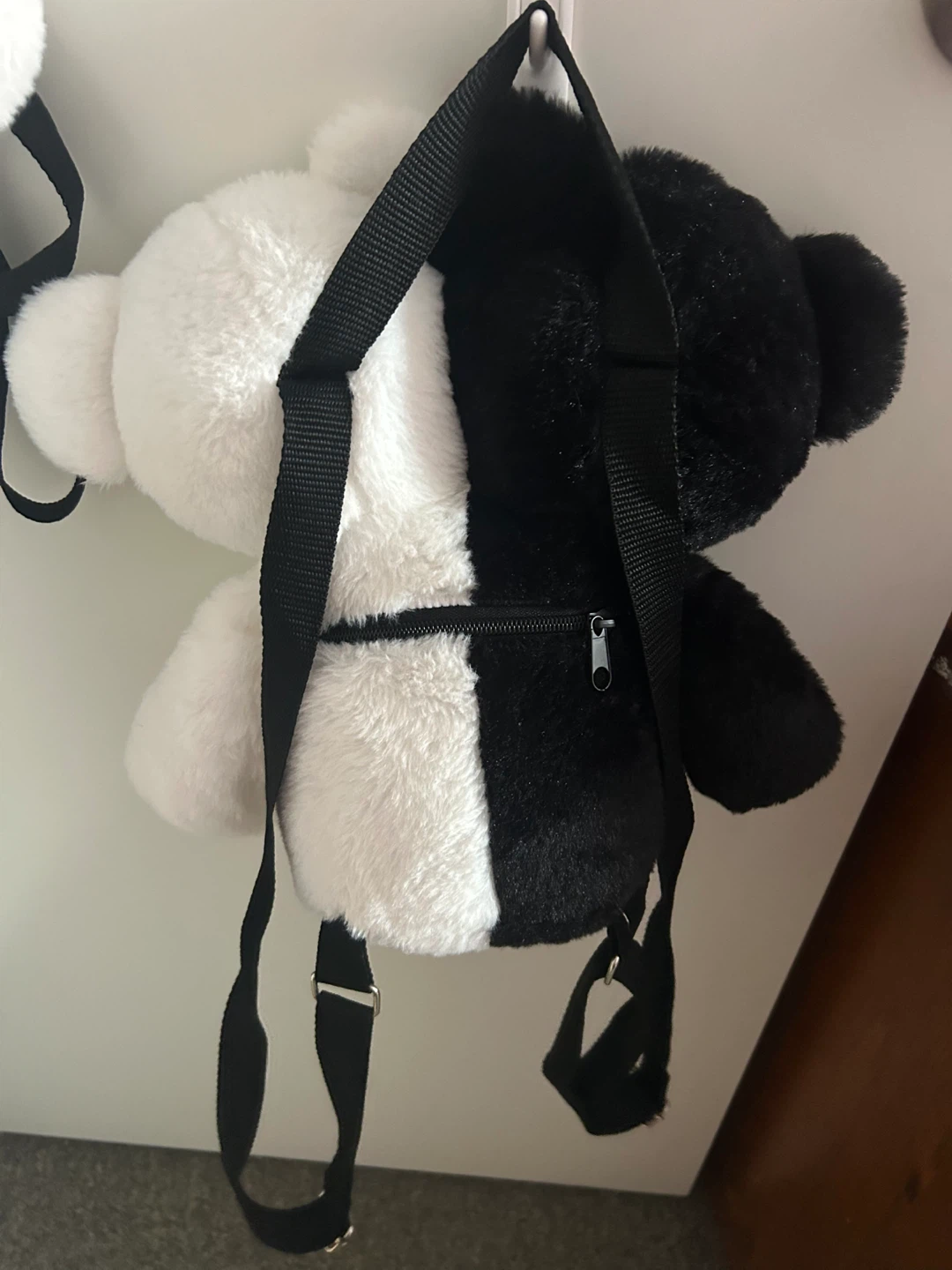 Black & White Double-Headed Bear Plush Mini Backpack - photo 4