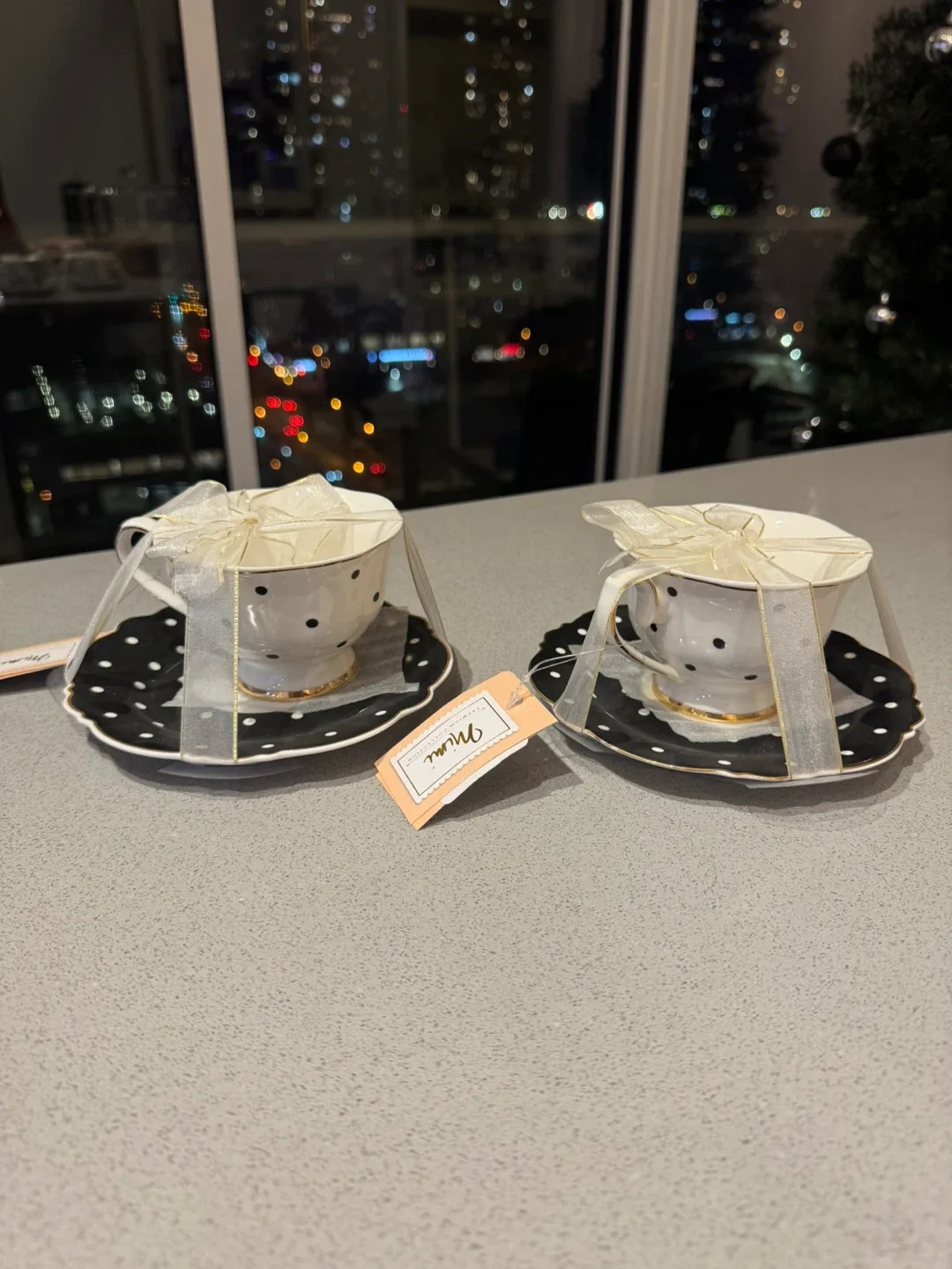 Teacups and Saucers - Set of 2- Brand New