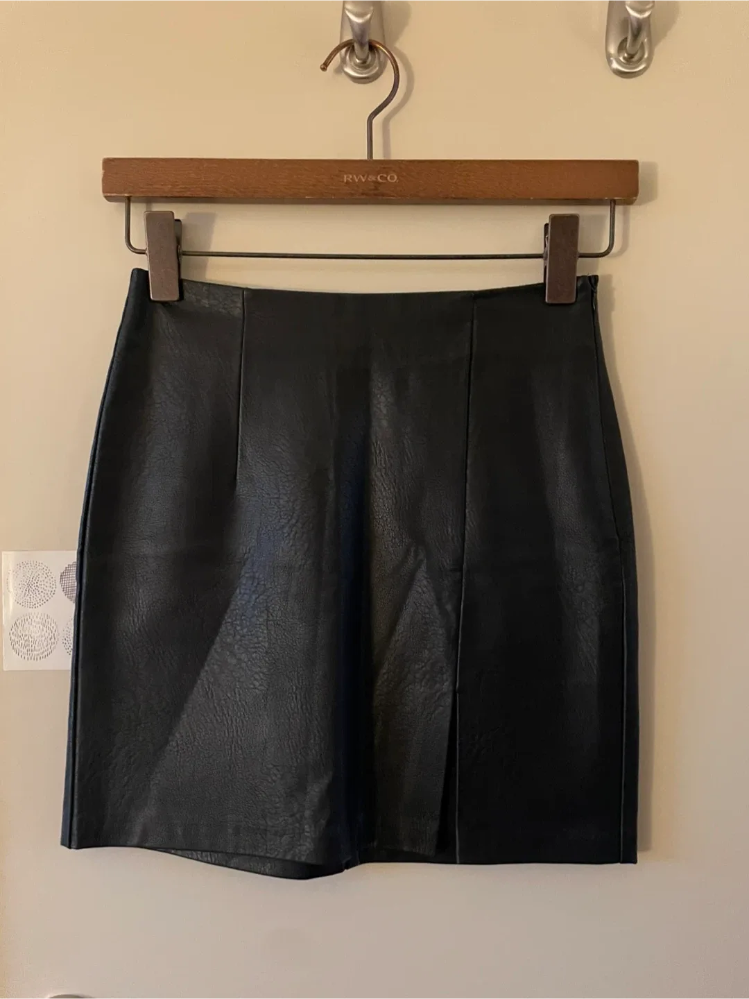 Stradivarius Black Faux Leather Mini Skirt #Cleanout