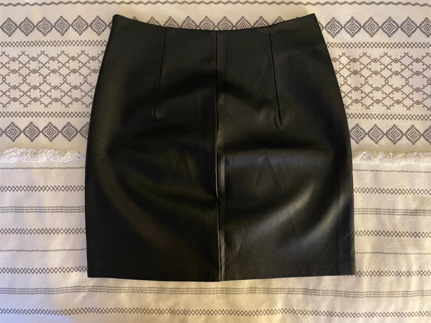 Stradivarius Black Faux Leather Mini Skirt #Cleanout image indicator(5)