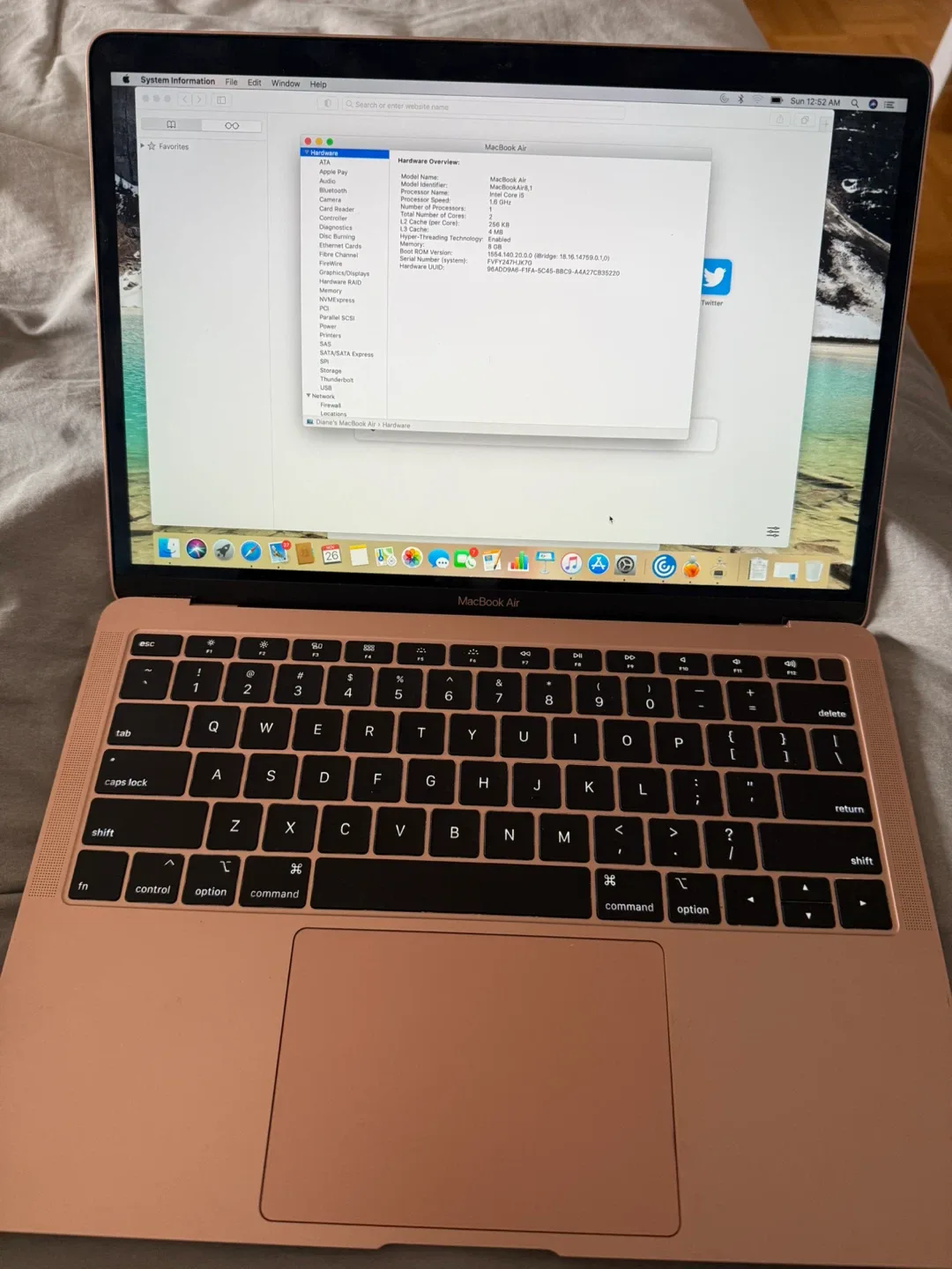 MacBook Air, Intel Core i5, 8GB Memory