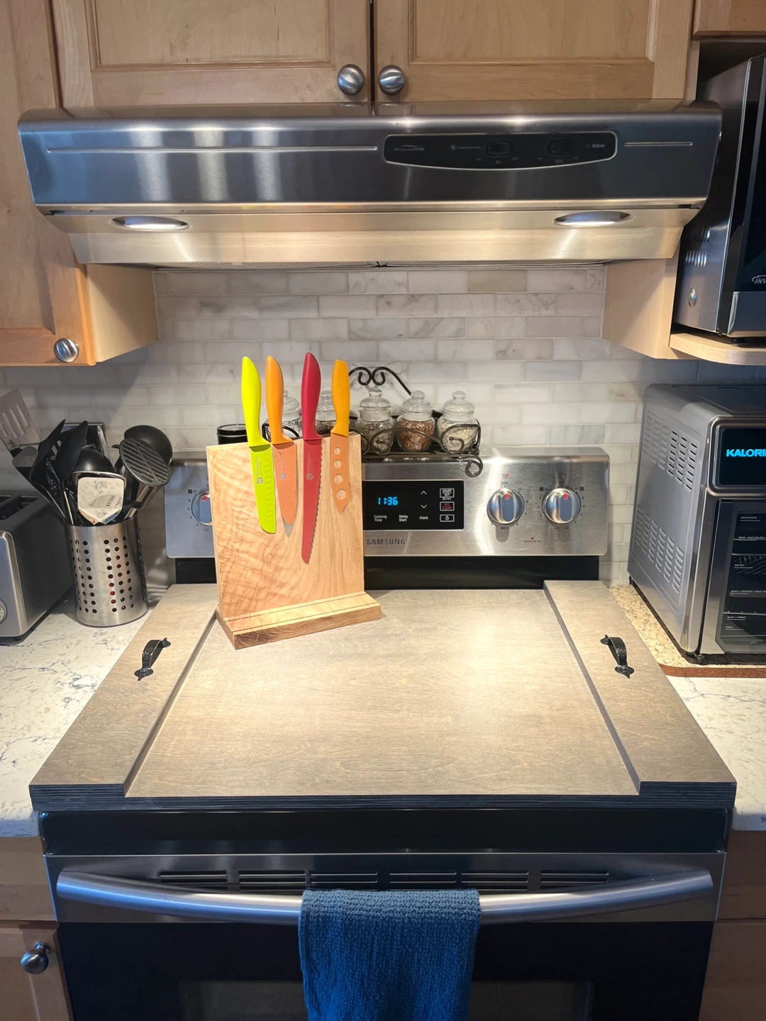 Handmade Wood Stove Top Noodle Board Cover - photo 3