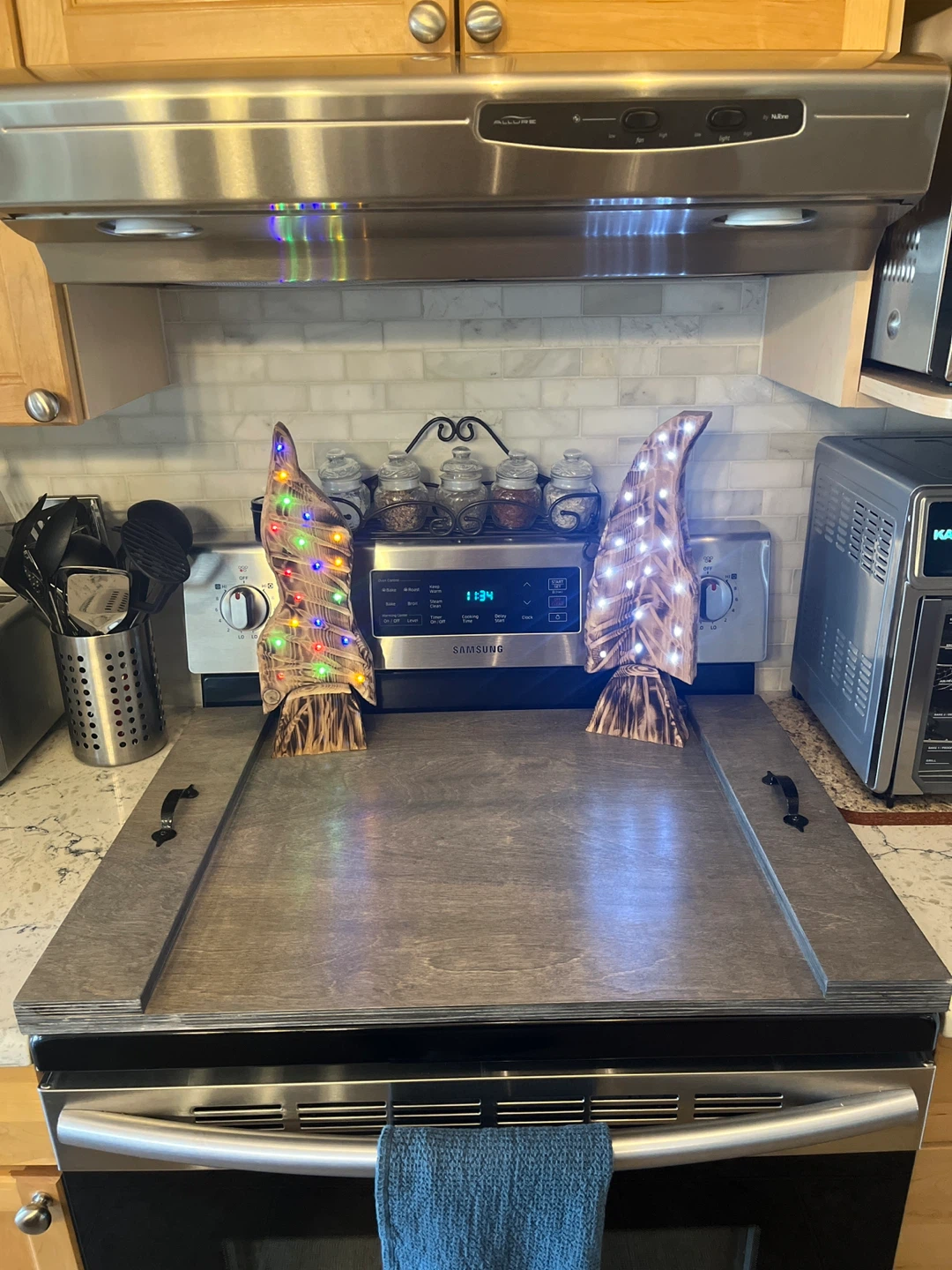 Handmade Wood Stove Top Noodle Board Cover - photo 4