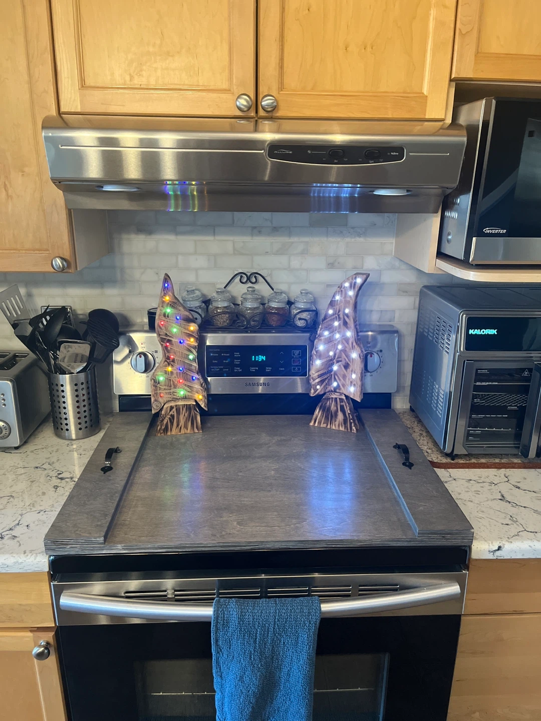 Handmade Wood Stove Top Noodle Board Cover - photo 5