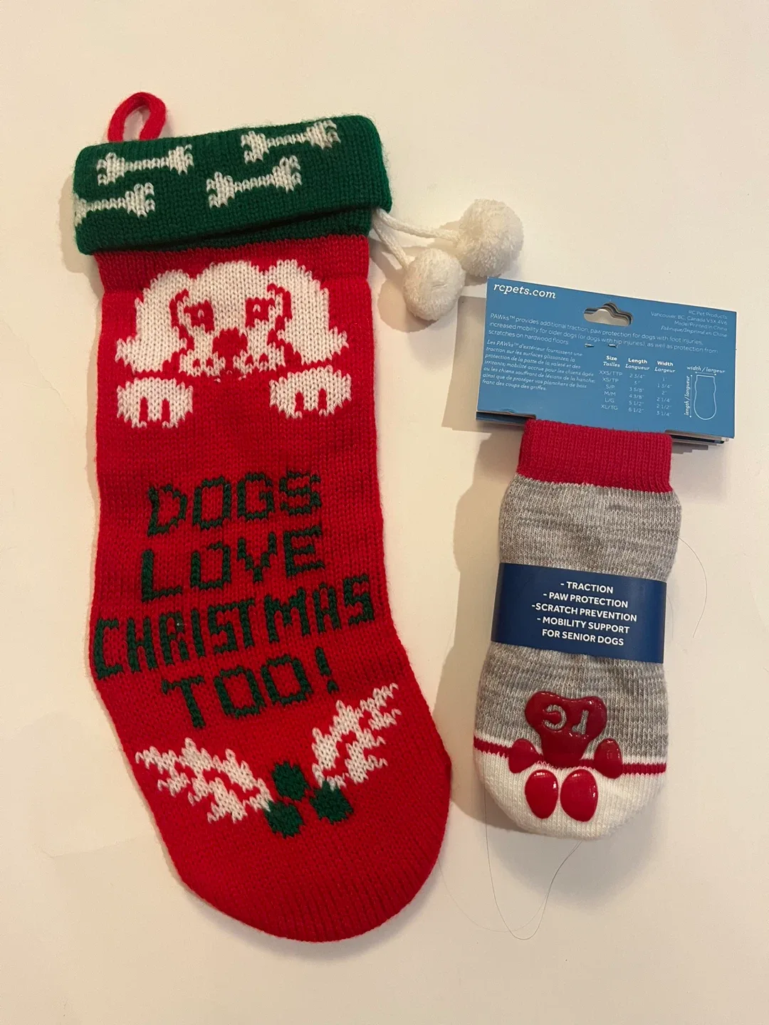 Dog Christmas Stocking & RC Pets Pawks Size S
