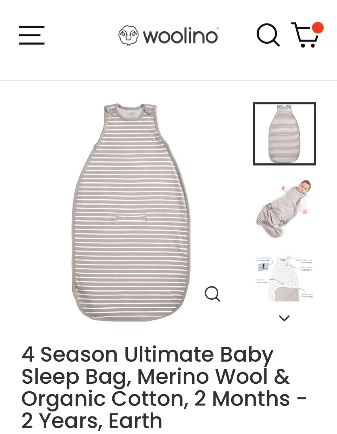 Woolino 4 Season Baby Sleep Bag (2-24 Months) image indicator(2)