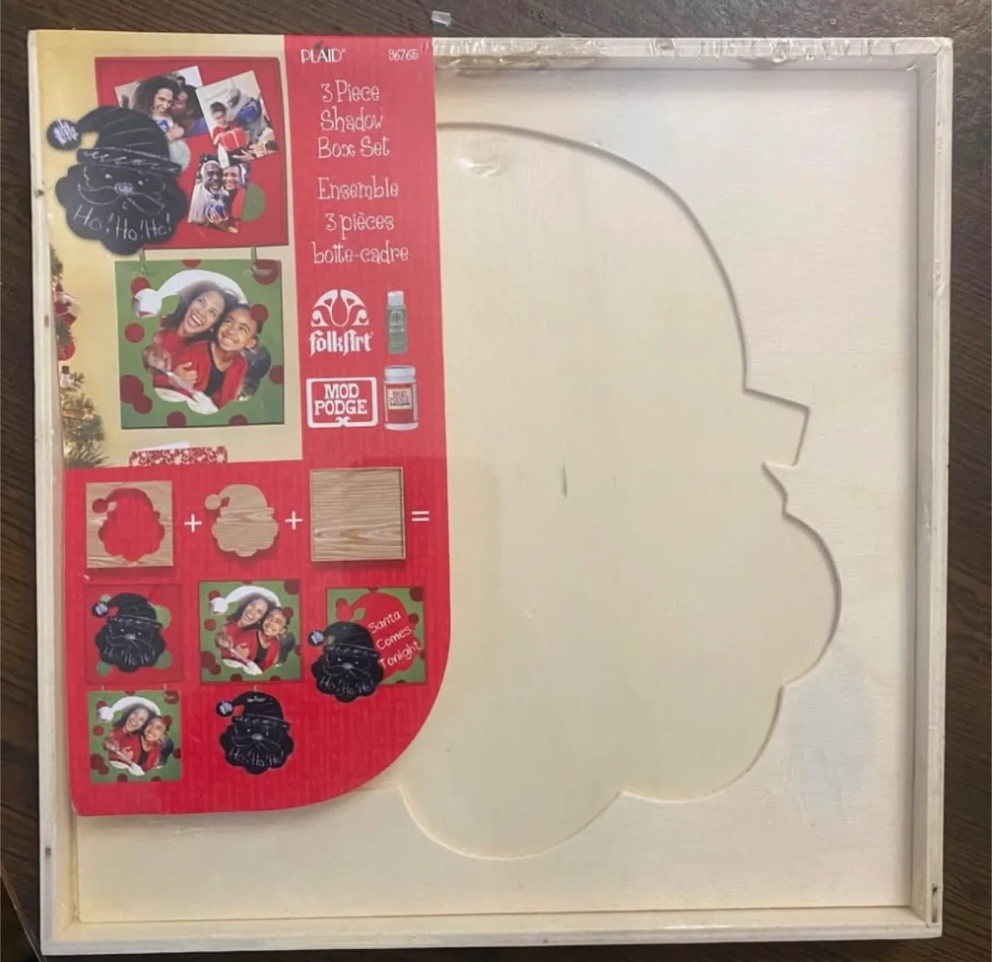 Plaid 3-Piece Shadow Box Set - Santa Theme #Cleanout