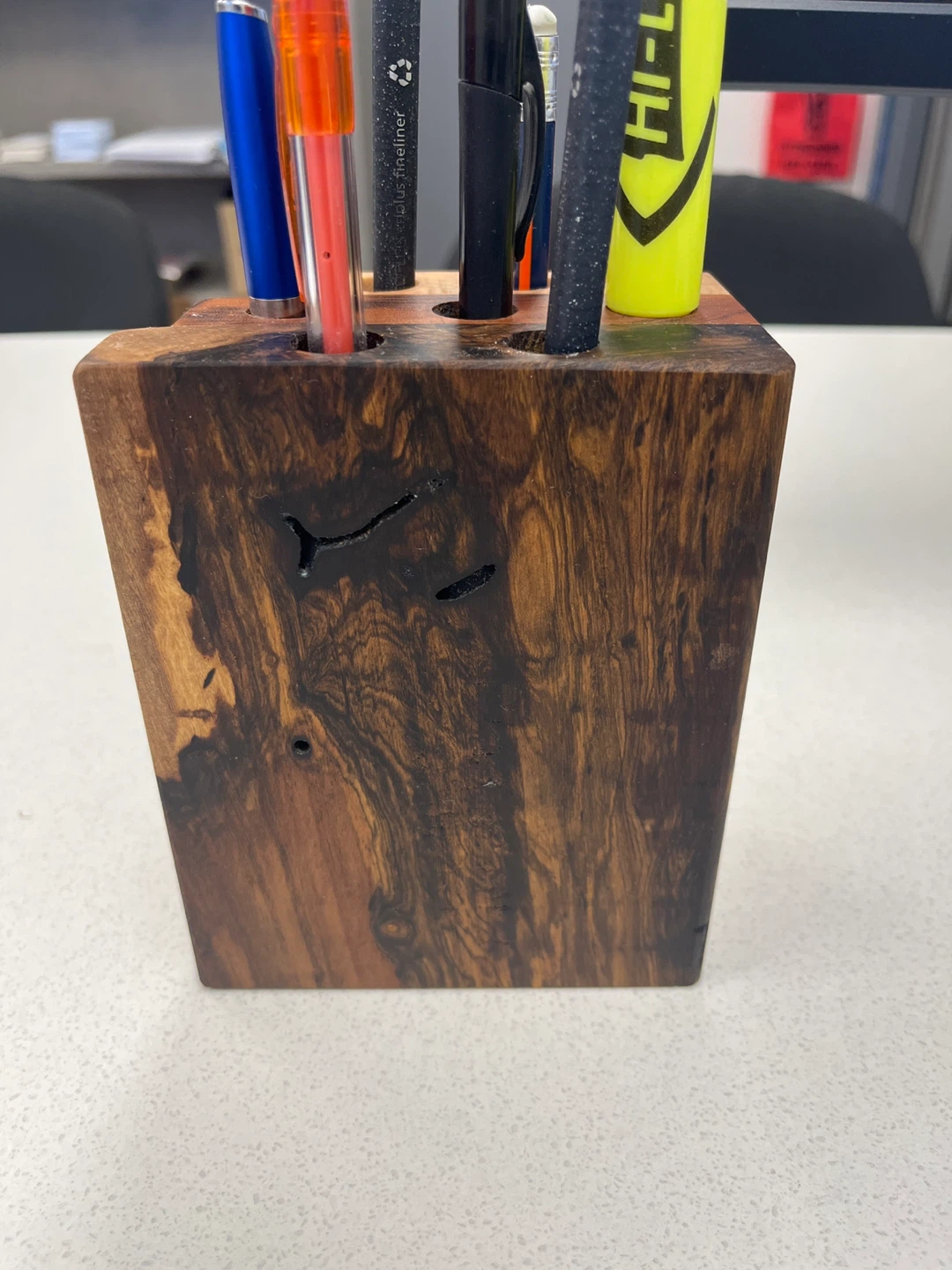 Handmade Hardwood Pen and Pencil Holder - photo 3