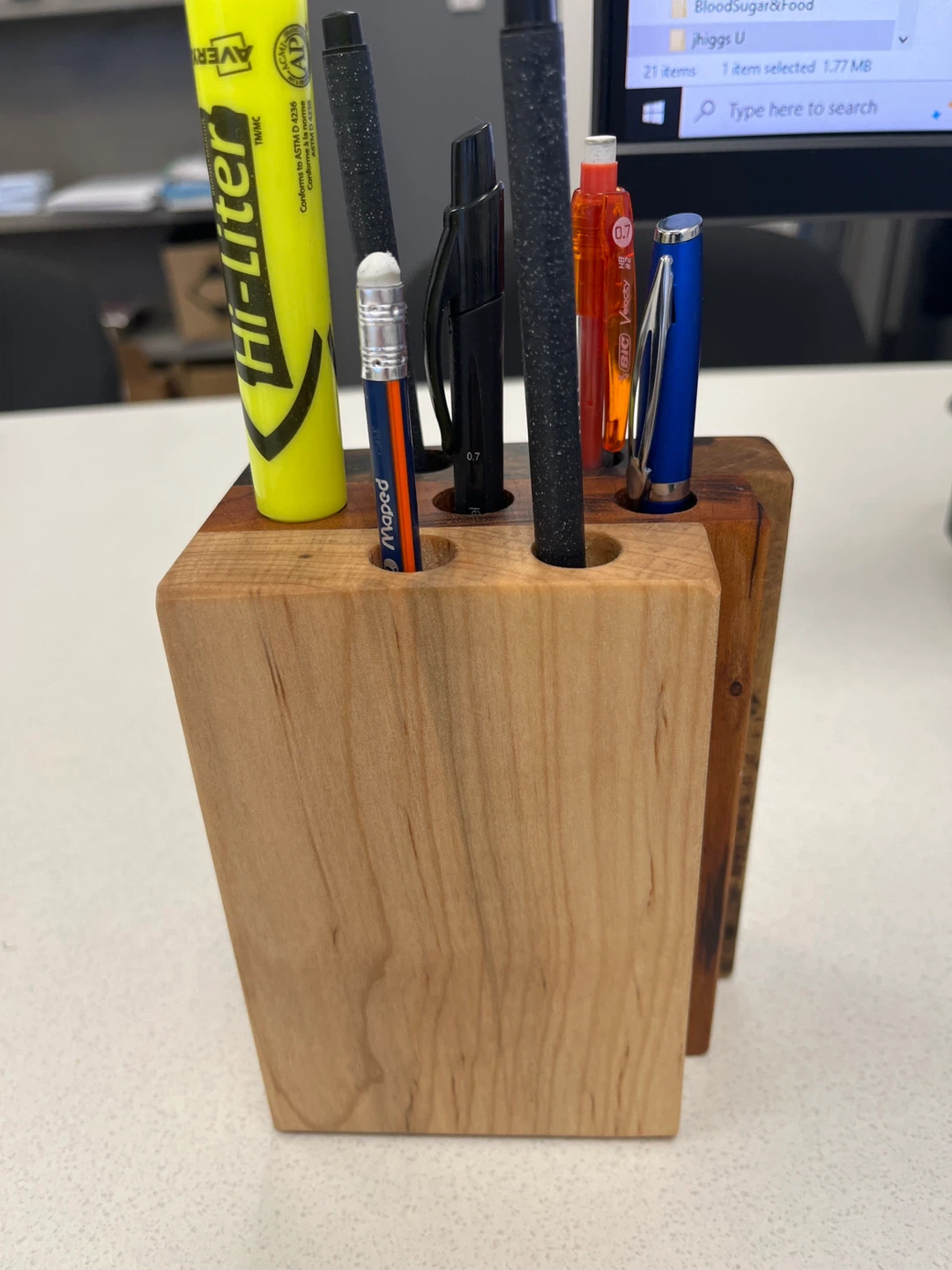 Handmade Hardwood Pen and Pencil Holder