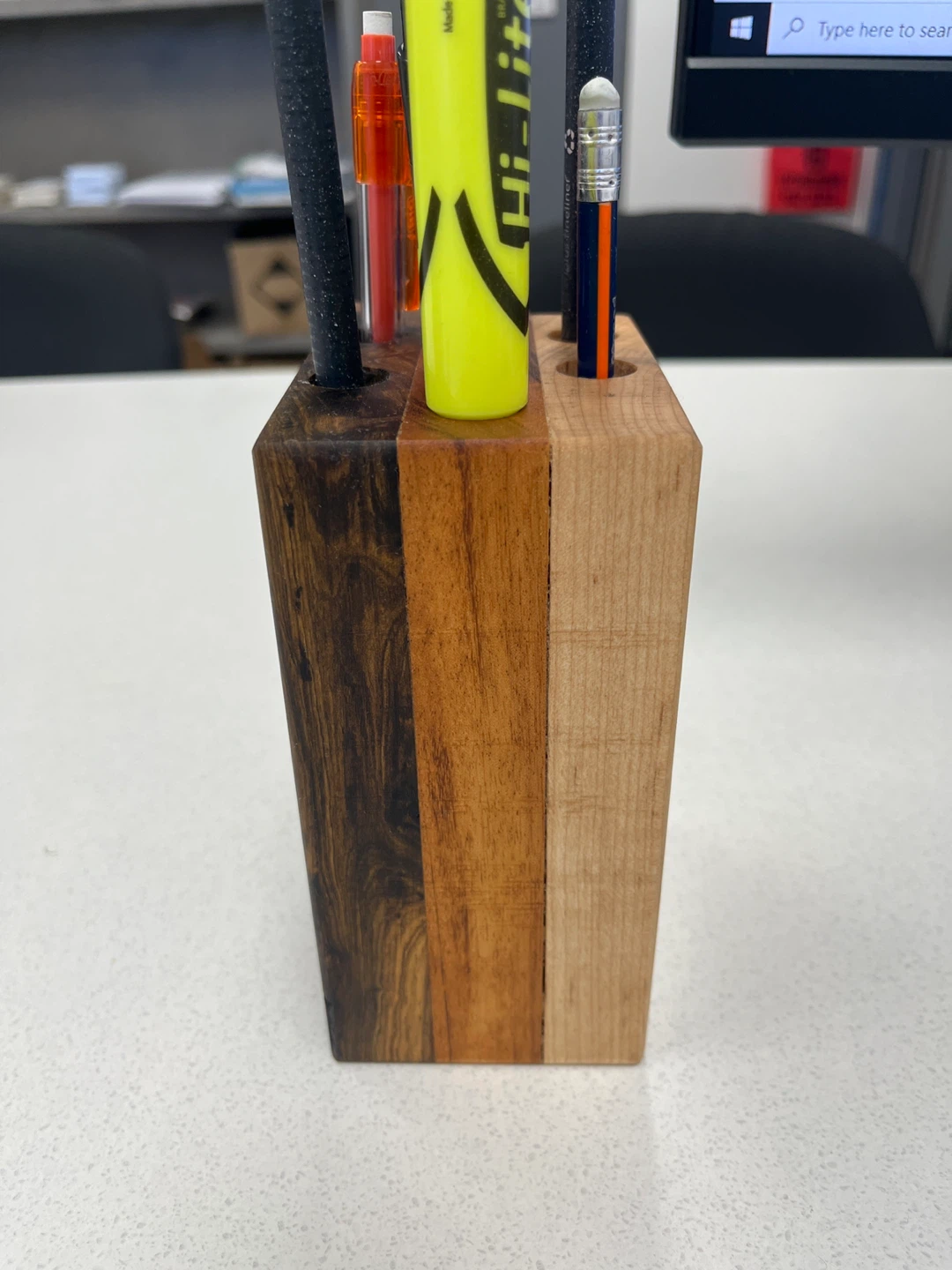 Handmade Hardwood Pen and Pencil Holder - photo 4