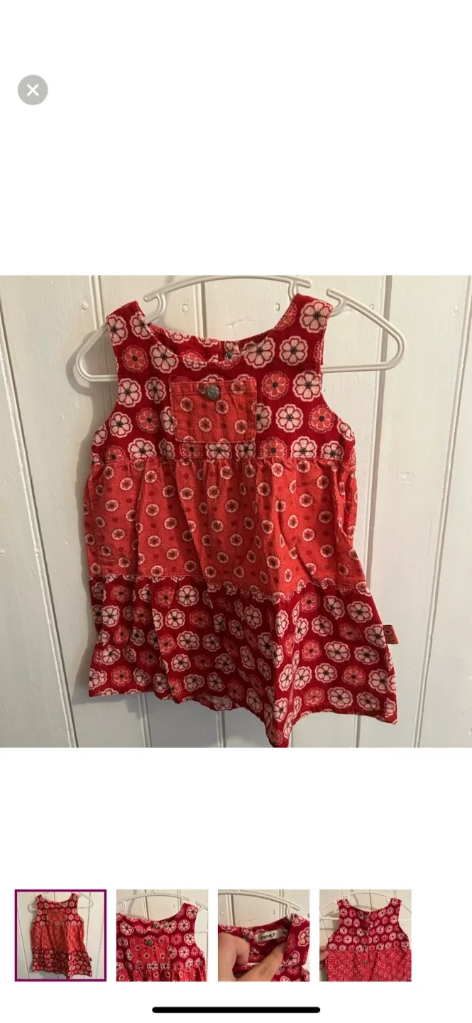 Name it Red Floral Dress - Size 74