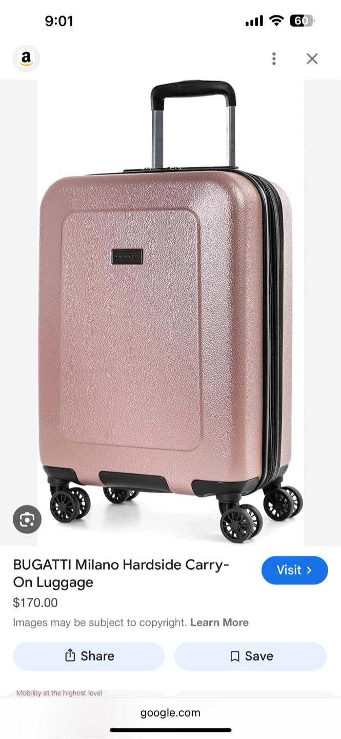 Bugatti Milano 20" Rose Gold Carry-On Suitcase - photo 2