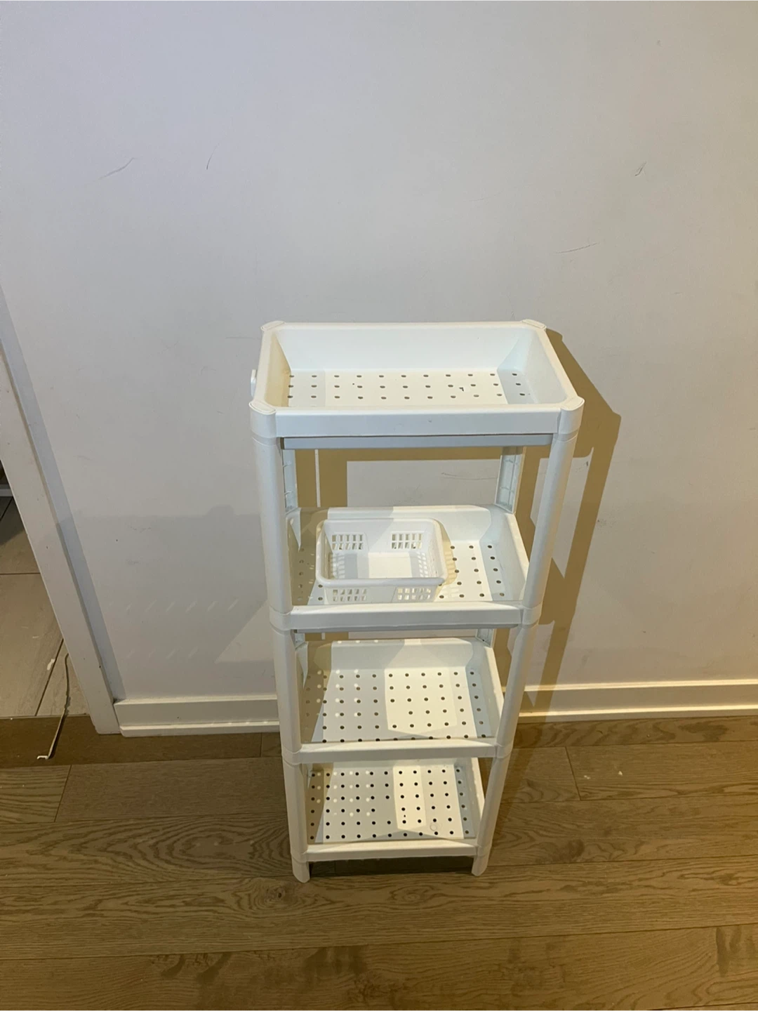 White 4-Tier Plastic Shelf