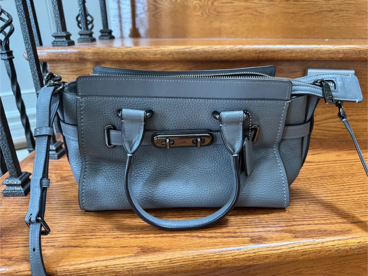 Coach Leather Handbag - Grey