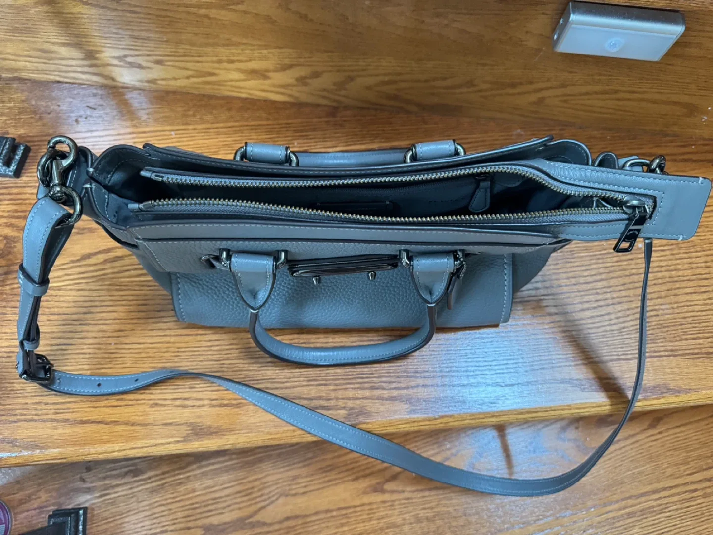 Coach Leather Handbag - Grey image indicator(5)