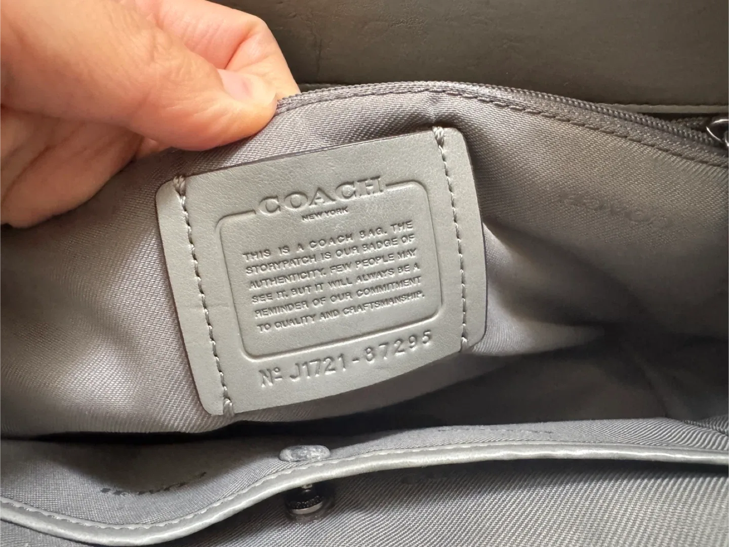 Coach Leather Handbag - Grey image indicator(3)
