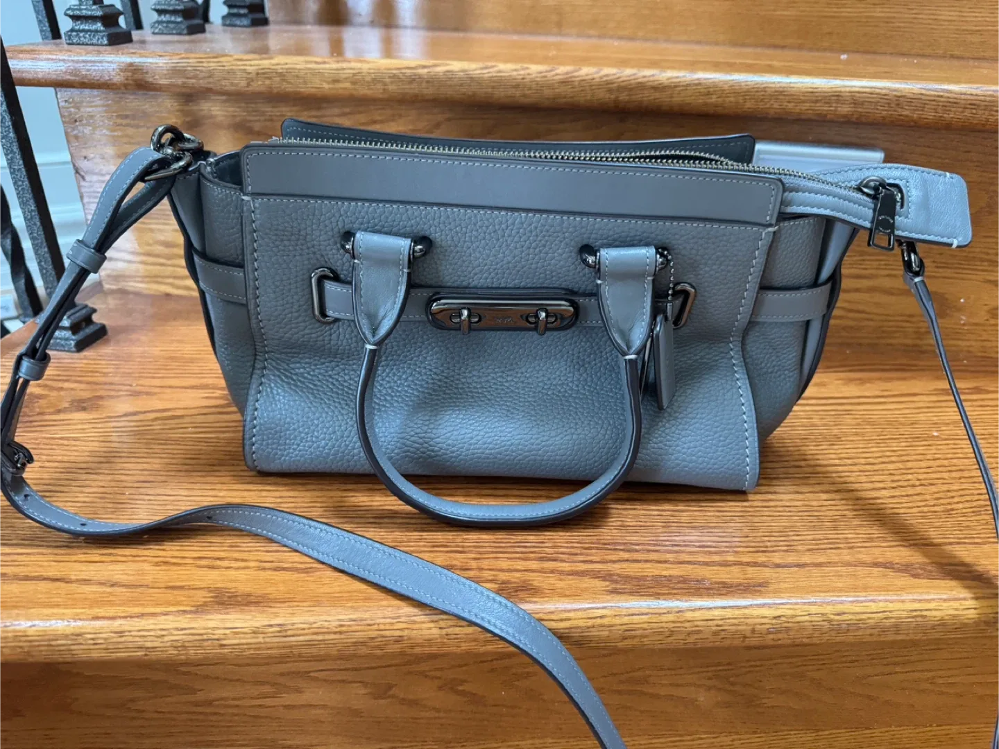 Coach Leather Handbag - Grey image indicator(6)