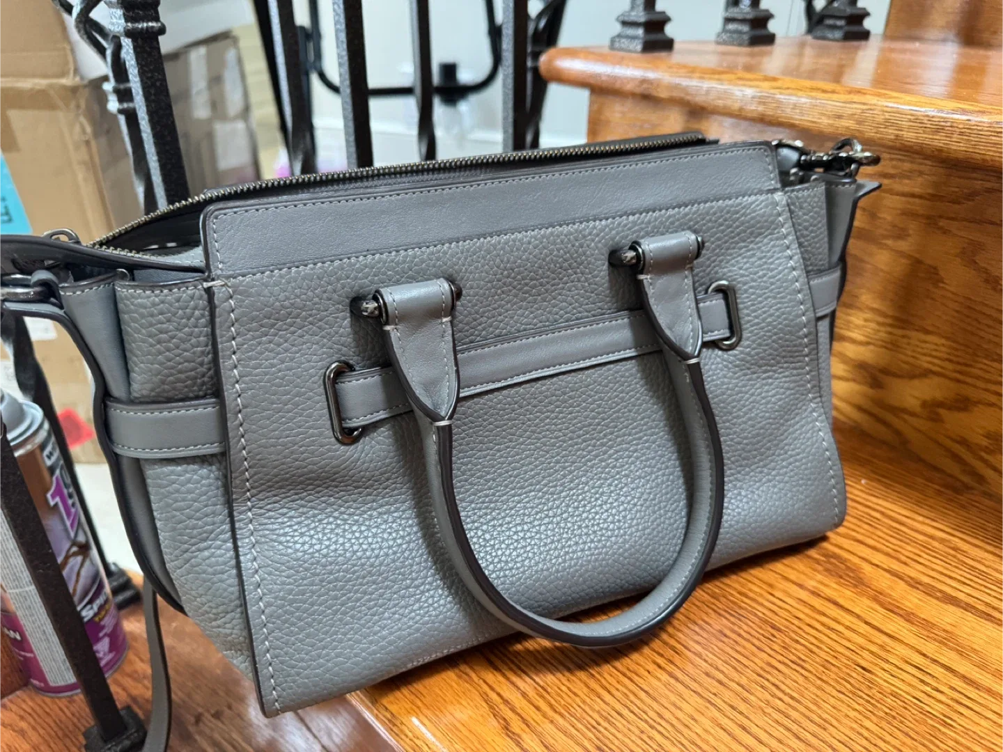 Coach Leather Handbag - Grey image indicator(4)
