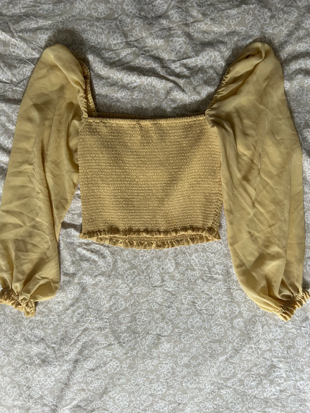 Wilfred- Yellow Smocked Crop Top - photo 5