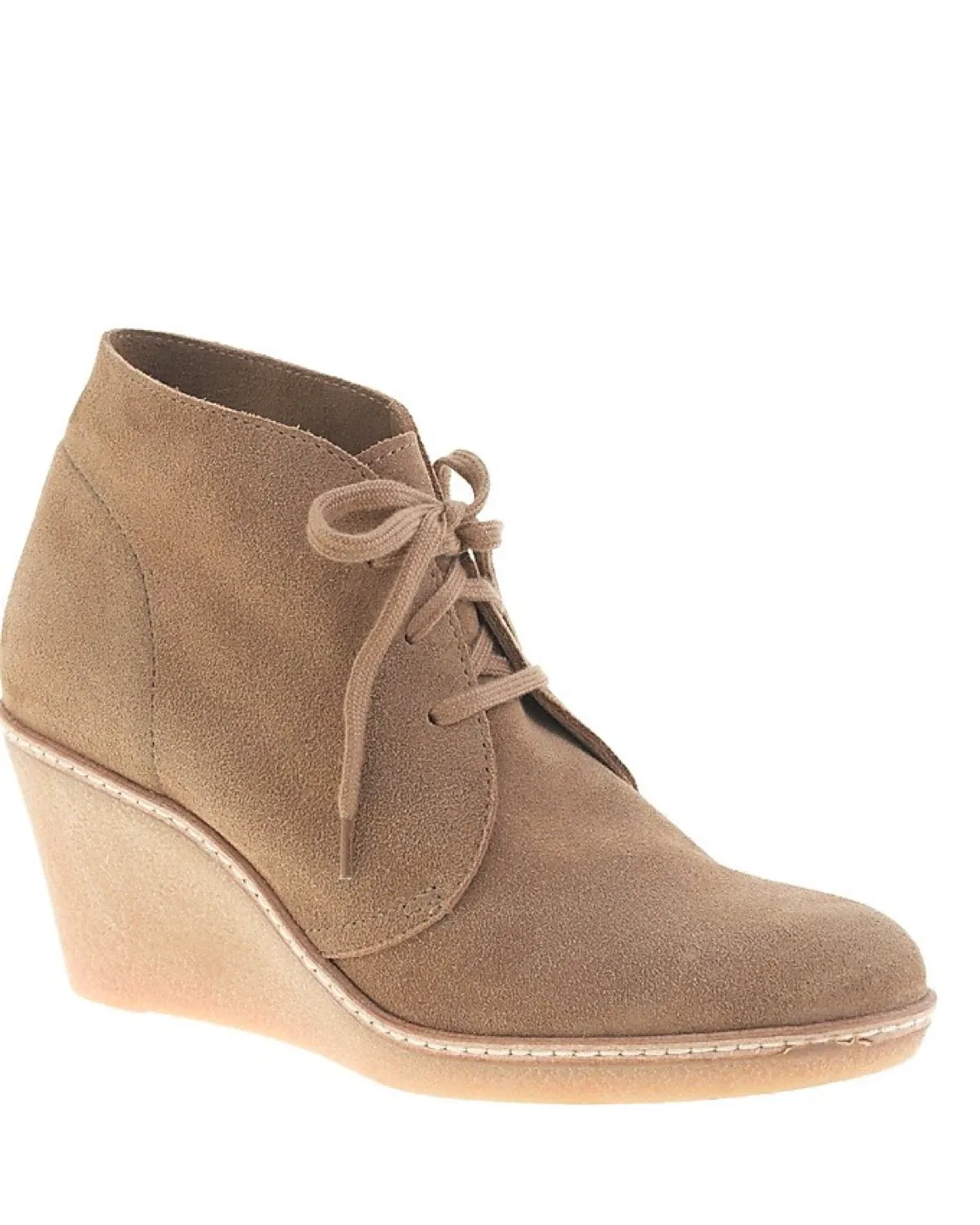 J.Crew MacAlister wedge bootie in tan suede