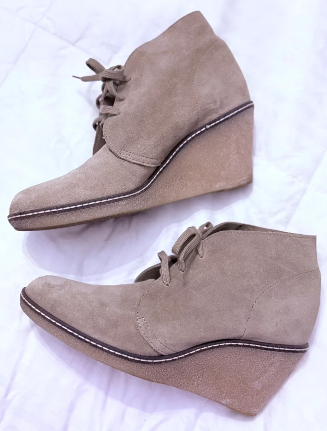 J.Crew MacAlister wedge bootie in tan suede image indicator(4)