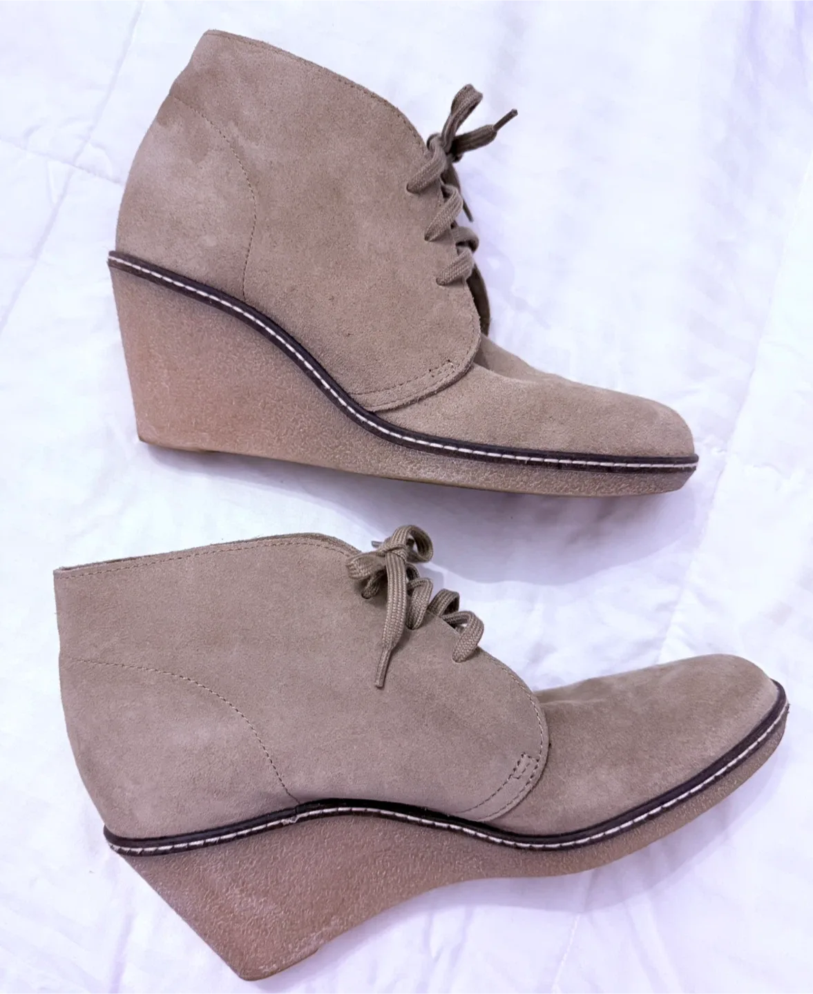 J.Crew MacAlister wedge bootie in tan suede image indicator(3)