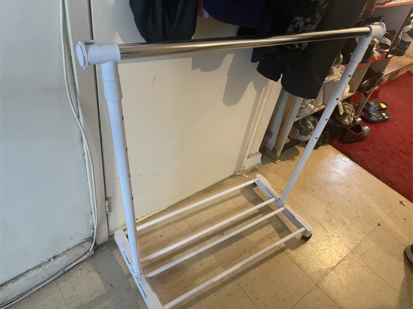 White Adjustable Clothing Rack