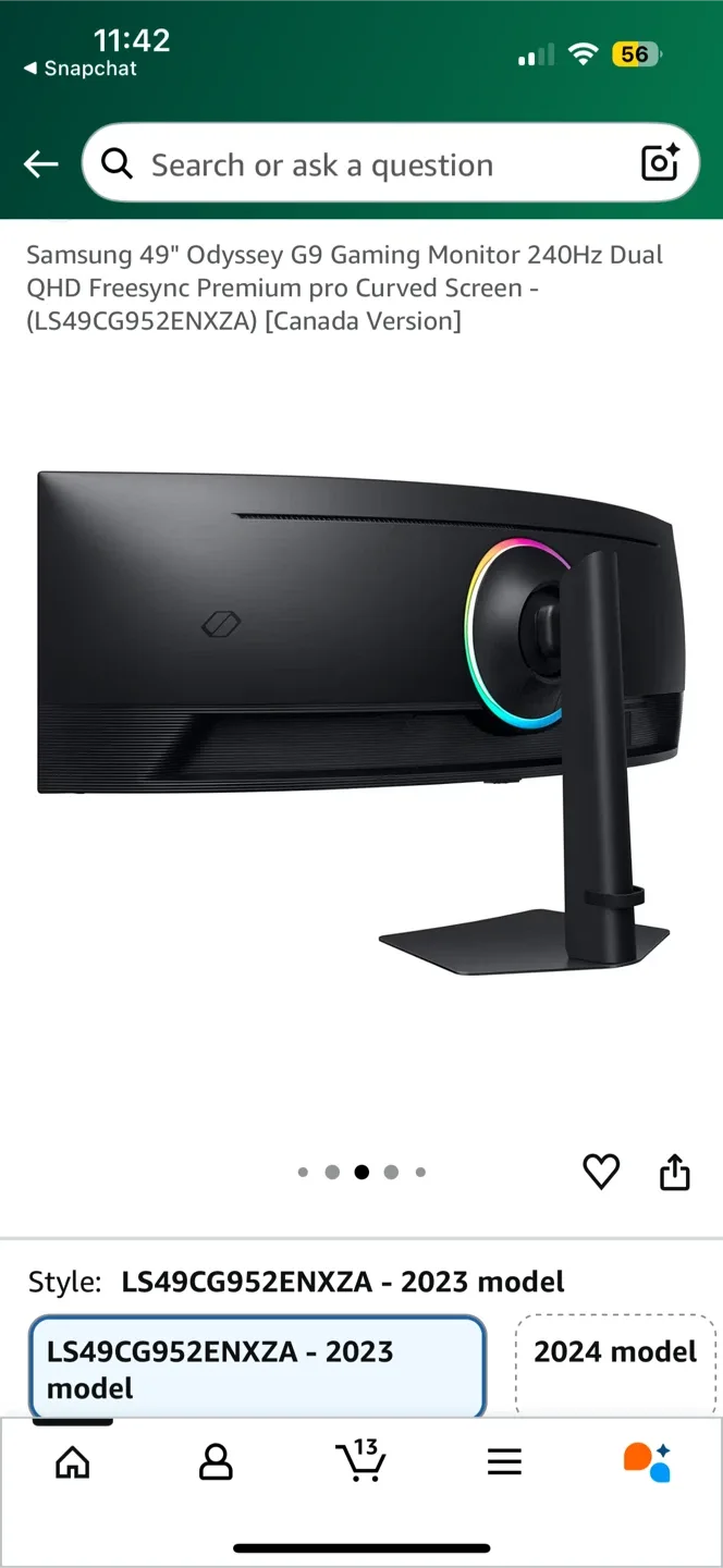 Samsung 49" Odyssey G9 Gaming Monitor image indicator(2)