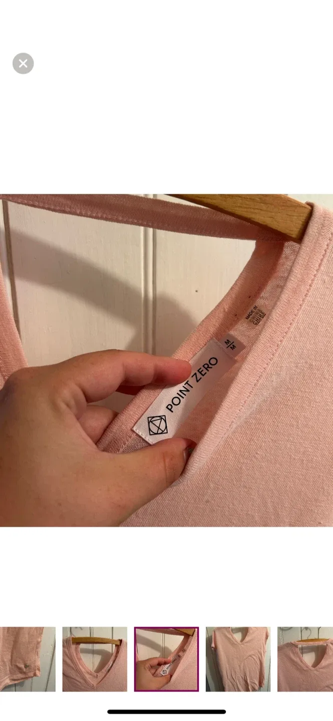 Point Zero Pink V-Neck T-Shirt - Size M image indicator(5)