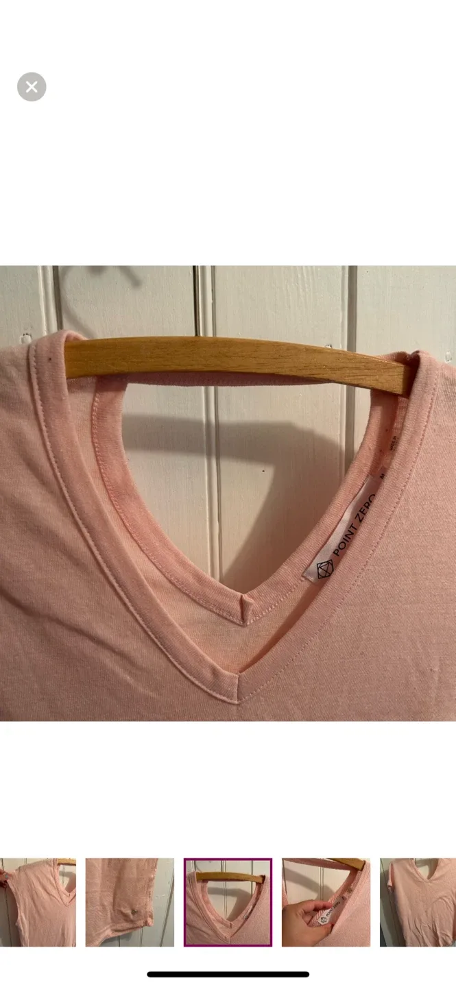Point Zero Pink V-Neck T-Shirt - Size M image indicator(4)