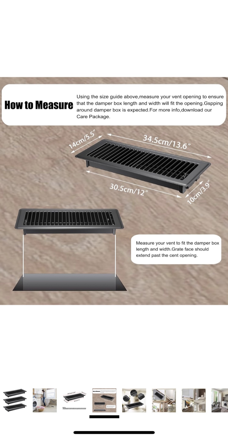3 Pack Floor Register Vent Covers - Black 4x12 Inch - photo 5